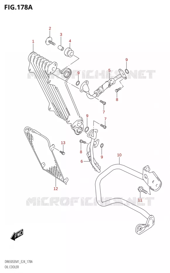 RADIATEUR D'HUILE Suzuki MOTO 650 DR 2021  DR650SE M1 (E24)