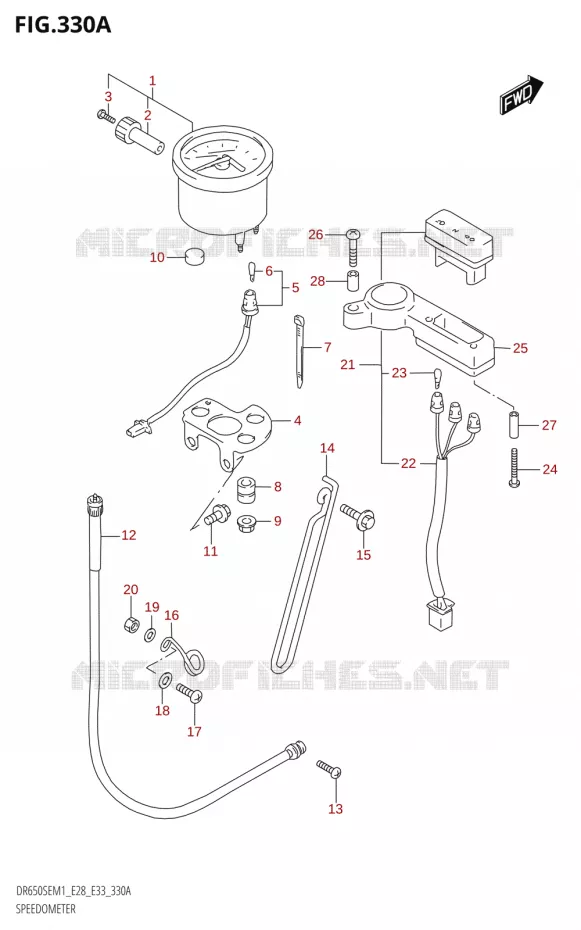 COMPTEUR (E33) Suzuki MOTO 650 DR 2021  DR650SE M1 (E33 / E28)