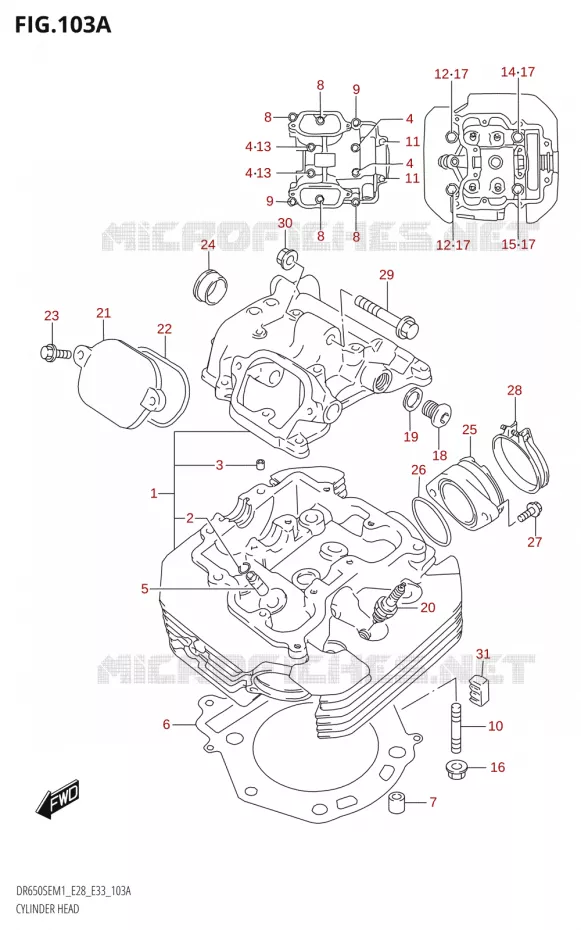 CULASSE Suzuki MOTO 650 DR 2021  DR650SE M1 (E33 / E28)