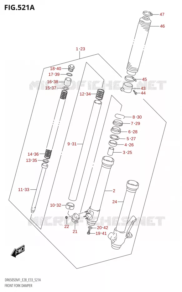 FOURCHE Suzuki MOTO 650 DR 2021  DR650SE M1 (E33 / E28)