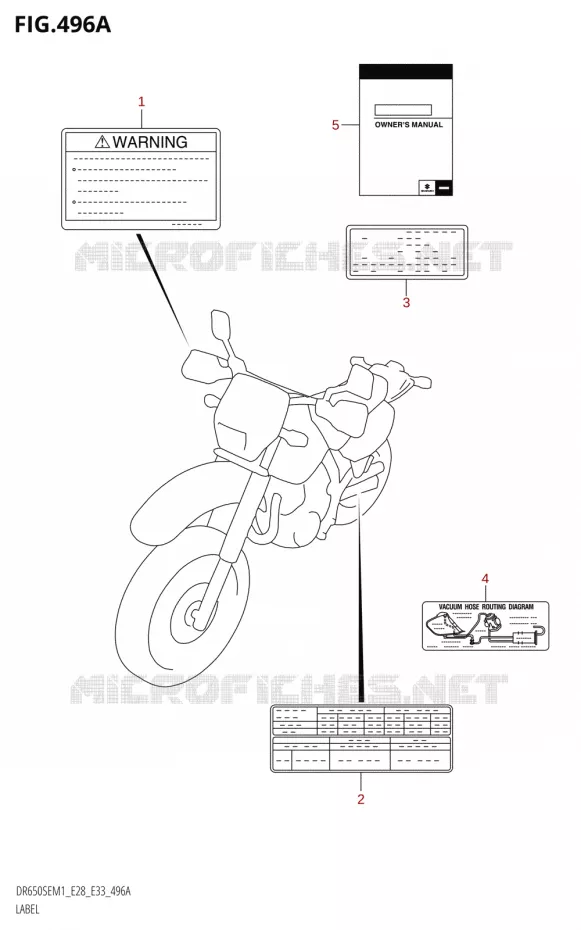 LABEL (E33) Suzuki MOTO 650 DR 2021  DR650SE M1 (E33 / E28)
