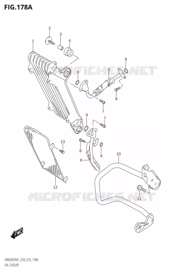 RADIATEUR D'HUILE Suzuki MOTO 650 DR 2021  DR650SE M1 (E33 / E28)