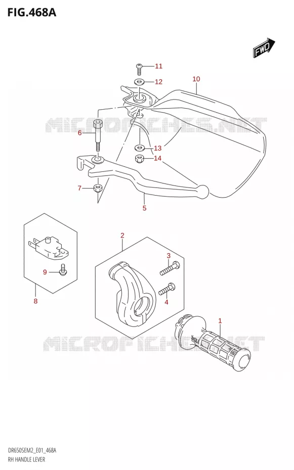 RH HANDLE LEVER Suzuki MOTO 650 DR 2022  DR650SE M2 (E01)