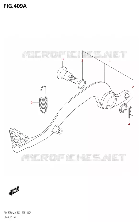 PEDALE DE FREIN Suzuki MOTO 250 RM-Z 2022  RM-Z250 M2 (E03,E28)