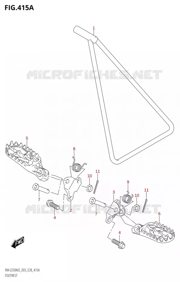 REPOSE PIEDS Suzuki MOTO 250 RM-Z 2022  RM-Z250 M2 (E03,E28)