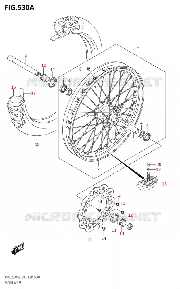 ROUE AVANT Suzuki MOTO 250 RM-Z 2022  RM-Z250 M2 (E03,E28)