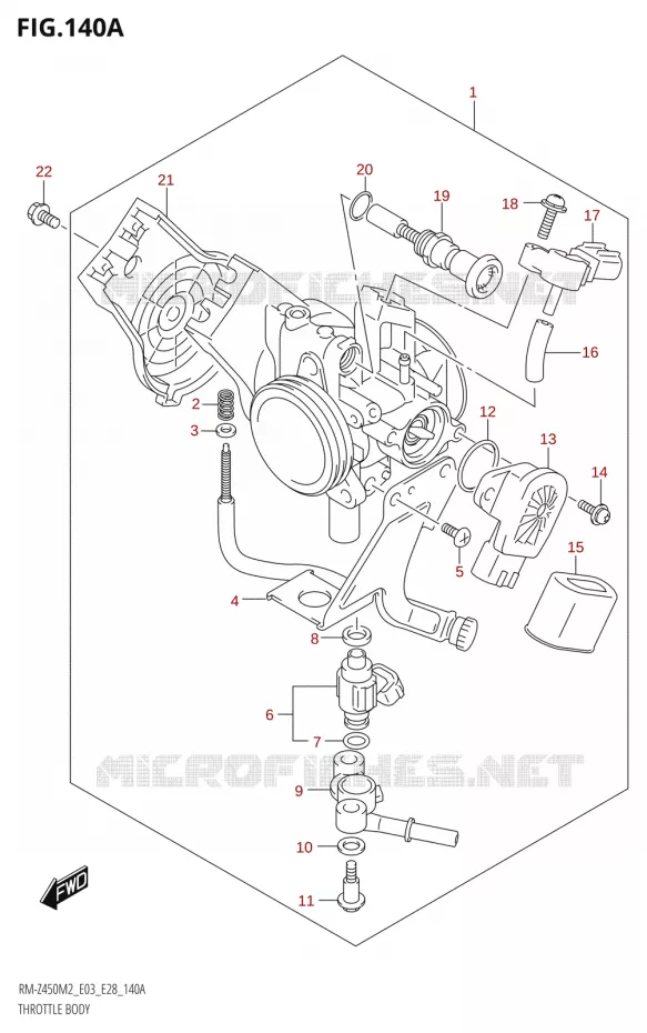 CORPS DE PAPILLON Suzuki MOTO 450 RM-Z 2022  RM-Z450 M2 (E03)