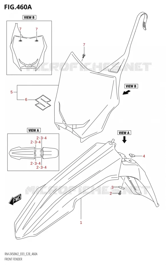 GARDE BOUE AVANT Suzuki MOTO 450 RM-Z 2022  RM-Z450 M2 (E03)