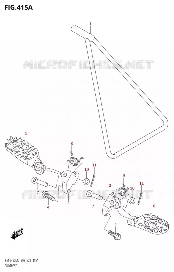 REPOSE PIEDS Suzuki MOTO 450 RM-Z 2022  RM-Z450 M2 (E03)