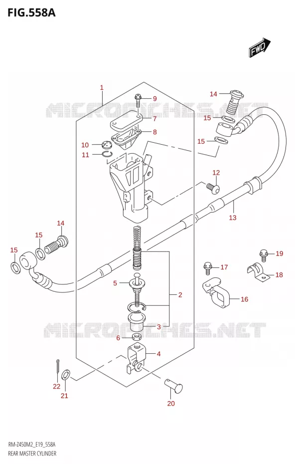 MAITRE CYLINDRE DE FREIN ARRIERE Suzuki MOTO 450 RM-Z 2022  RM-Z450 M2 (E19)