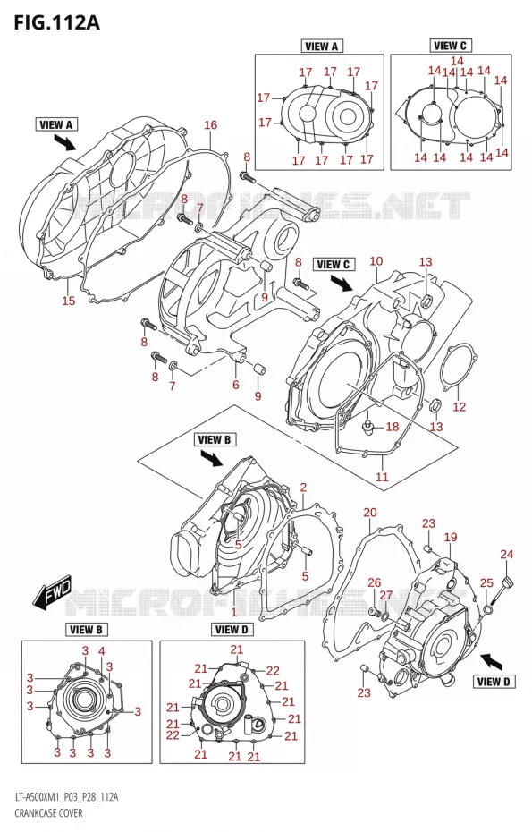 COUVERCLES DE CARTERS Suzuki QUAD 500 KINGQUAD 2021  LT-A500X / XP M1 (P03,P28,P33)
