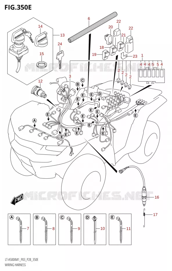FAISCEAU ELECTRIQUE500X:P03,P28) Suzuki QUAD 500 KINGQUAD 2021  LT-A500X / XP M1 (P03,P28,P33)