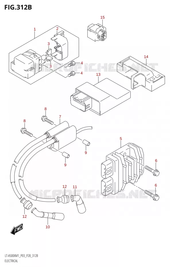 PARTIE ELECTRIQUE0X:P33) Suzuki QUAD 500 KINGQUAD 2021  LT-A500X / XP M1 (P03,P28,P33)