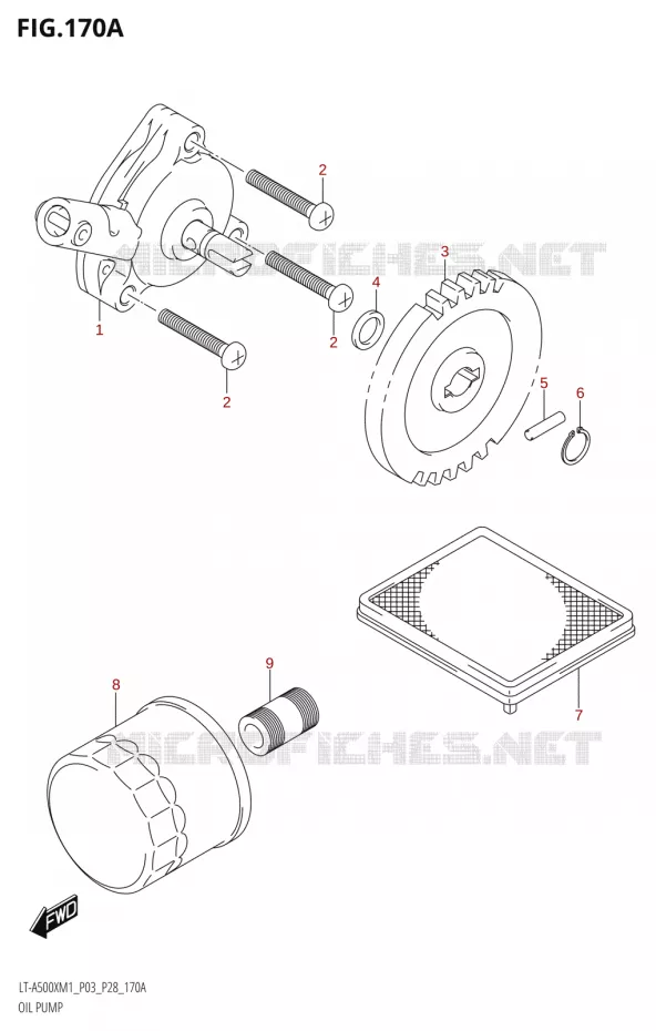 POMPE A HUILE Suzuki QUAD 500 KINGQUAD 2021  LT-A500X / XP M1 (P03,P28,P33)