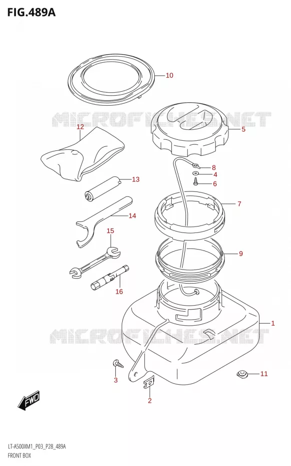 VIDE POCHE Suzuki QUAD 500 KINGQUAD 2021  LT-A500X / XP M1 (P03,P28,P33)