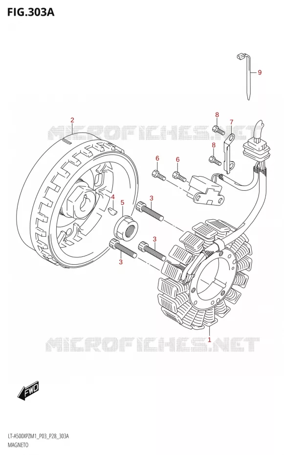 ALLUMAGE ROTOR - STATOR Suzuki QUAD 500 KINGQUAD 2021  LT-A500XPZ M1 (P03,P28,P33)
