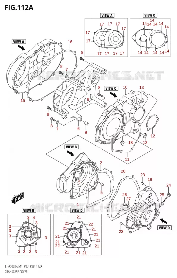 COUVERCLES DE CARTERS Suzuki QUAD 500 KINGQUAD 2021  LT-A500XPZ M1 (P03,P28,P33)