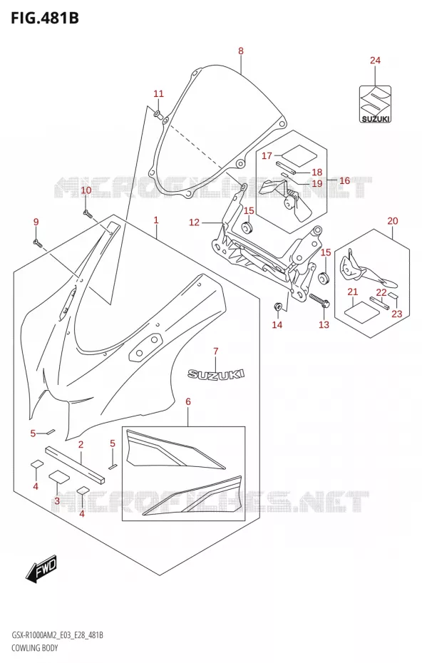 CARENAGE AVANT - TETE DE FOURCHE (GSX-R1000RA) Suzuki MOTO 1000 GSX-R 2022  GSX-R1000A M2 (E03 E28)