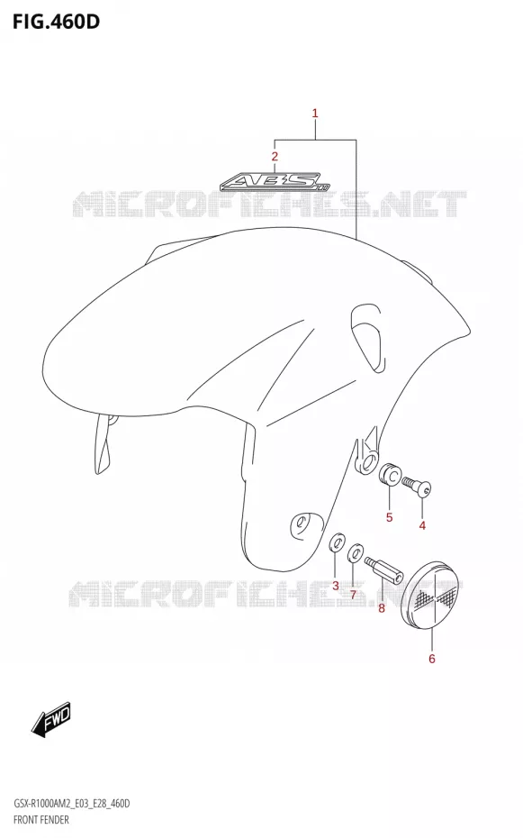 GARDE BOUE AVANT1000A) Suzuki MOTO 1000 GSX-R 2022  GSX-R1000A M2 (E03 E28)