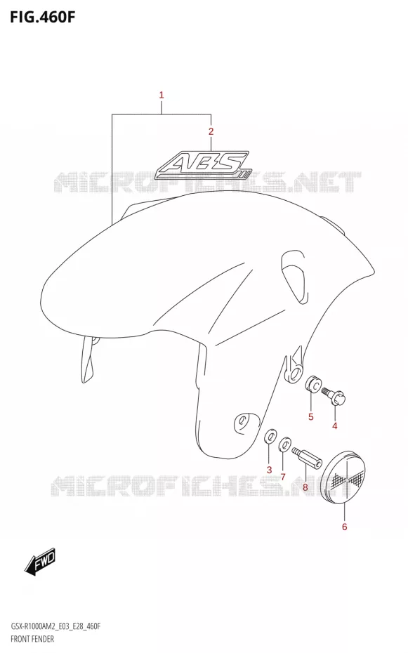 GARDE BOUE AVANT1000RA) Suzuki MOTO 1000 GSX-R 2022  GSX-R1000A M2 (E03 E28)