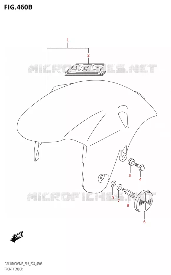 GARDE BOUE AVANT1000RZA) Suzuki MOTO 1000 GSX-R 2022  GSX-R1000A M2 (E03 E28)
