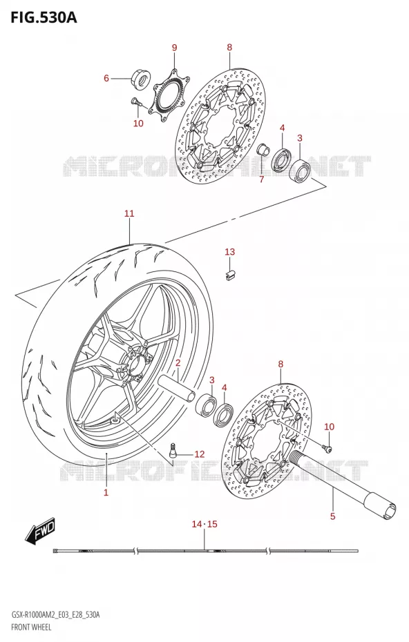 ROUE AVANT (GSX-R1000RA) Suzuki MOTO 1000 GSX-R 2022  GSX-R1000A M2 (E03 E28)
