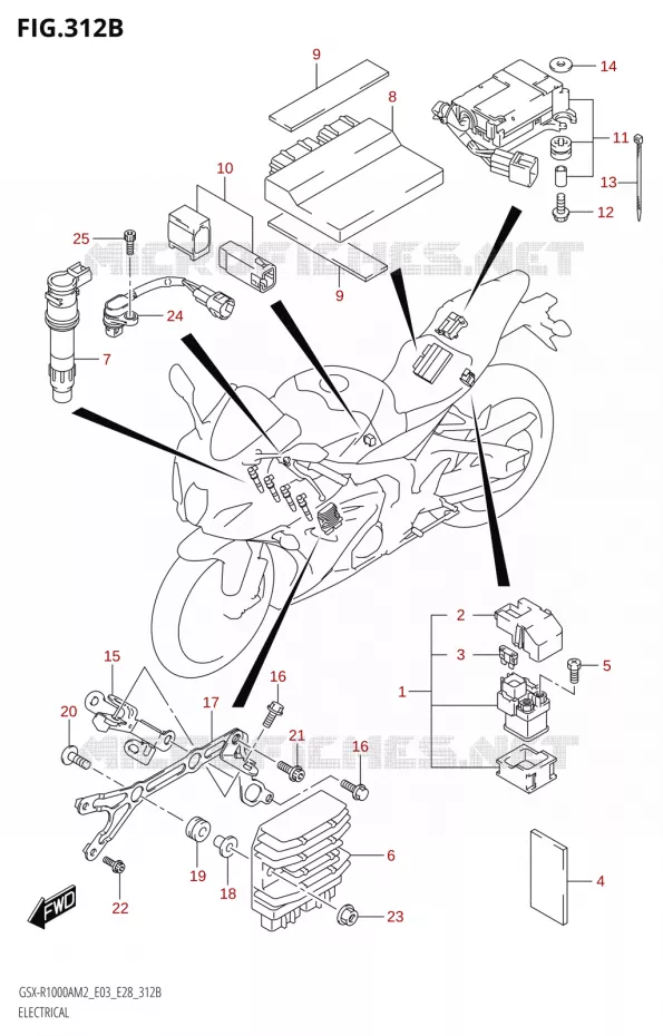 ELECTRICAL ((GSX-R1000RA,GSX-R1000RZA):E33) Suzuki MOTO 1000 GSX-R 2022  GSX-R1000A M2 (E33)