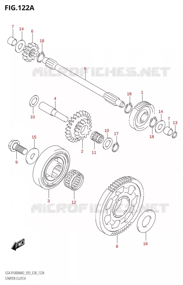 ROUE LIBRE DE DEMARREUR Suzuki MOTO 1000 GSX-R 2022  GSX-R1000A M2 (E33)