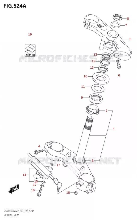 STEERING STEM (GSX-R1000A) Suzuki MOTO 1000 GSX-R 2022  GSX-R1000A M2 (E33)