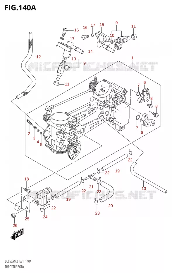 CORPS DE PAPILLON Suzuki MOTO 650 V-STROM 2022  DL650XA M2 (E21)