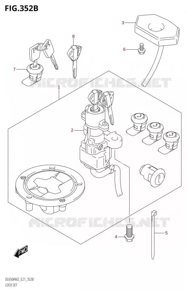 KIT SERRURE (FOR TOP CASE,SIDE CASE) Suzuki MOTO 650 V-STROM 2022  DL650XA M2 (E21)