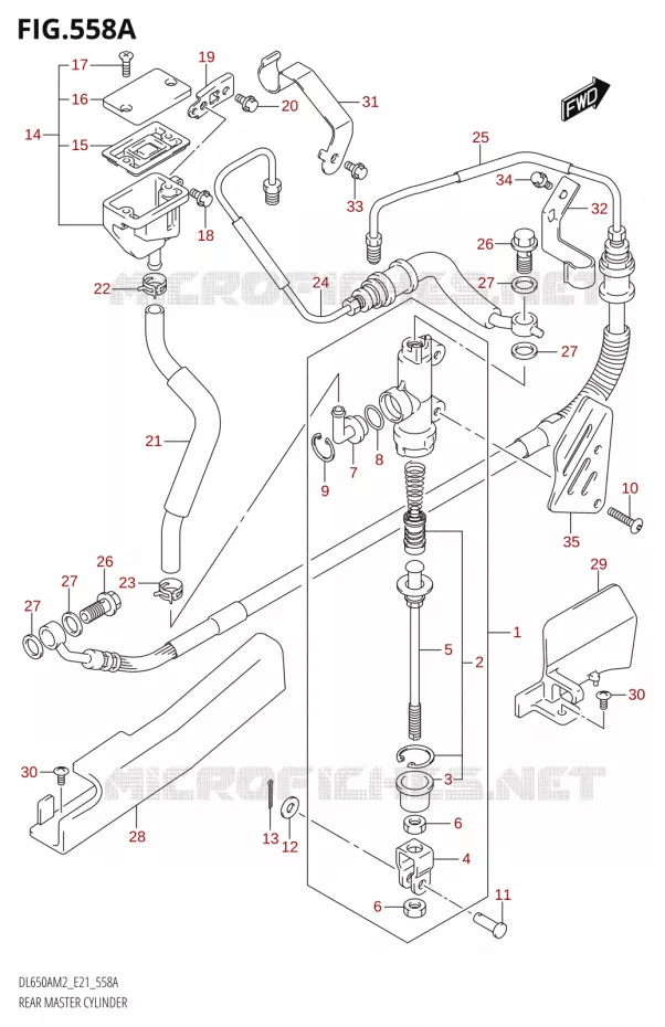 MAITRE CYLINDRE ARRIERE Suzuki MOTO 650 V-STROM 2022  DL650XA M2 (E21)