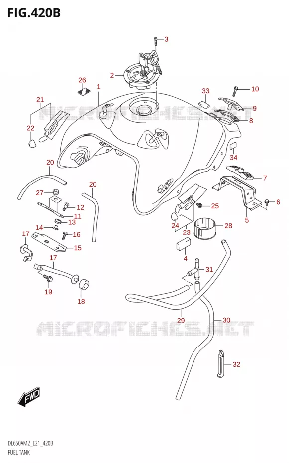 RESERVOIR D'ESSENCEAUM2 E21) Suzuki MOTO 650 V-STROM 2022  DL650XA M2 (E21)