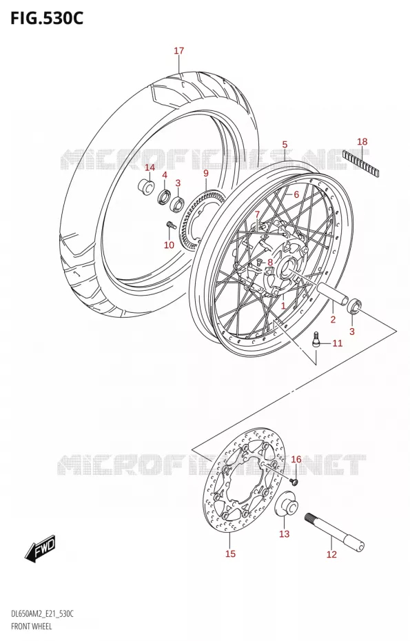 ROUE AVANT (DL650XAM2 E21) Suzuki MOTO 650 V-STROM 2022  DL650XA M2 (E21)