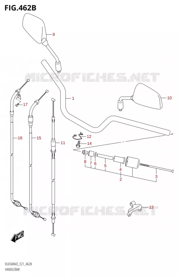 GUIDON (DL650AUM2 E21) Suzuki MOTO 650 V-STROM 2022  DL650AU M2 / DL650XAUE M2 (E21)