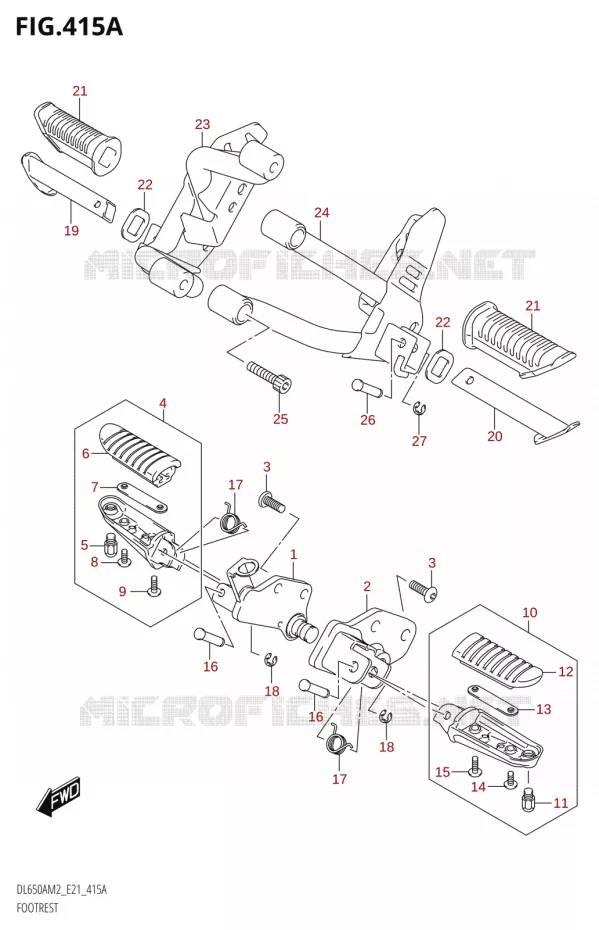 REPOSE PIED Suzuki MOTO 650 V-STROM 2022  DL650AU M2 / DL650XAUE M2 (E21)