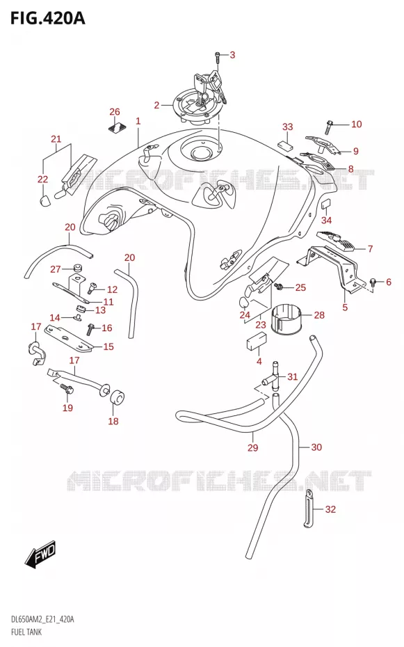 RESERVOIR D'ESSENCEAM2 E21) Suzuki MOTO 650 V-STROM 2022  DL650AU M2 / DL650XAUE M2 (E21)
