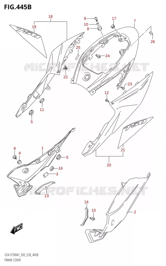 CARTER CHASSIS (GSX-S750Z,GSX-S750ZA) Suzuki MOTO 750 GSX-S 2021  GSX-S750 / GSX-S750Z /​ GSX-S750A / ​GSX-S750ZA (E03 E28 )