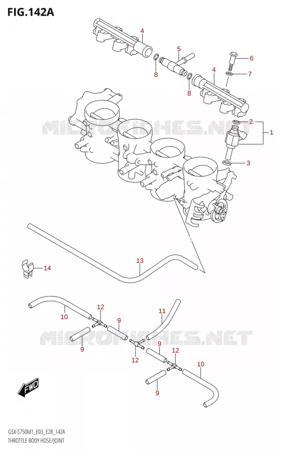 INJECTEURS (E03,E28) Suzuki MOTO 750 GSX-S 2021  GSX-S750 / GSX-S750Z /​ GSX-S750A / ​GSX-S750ZA (E03 E28 )