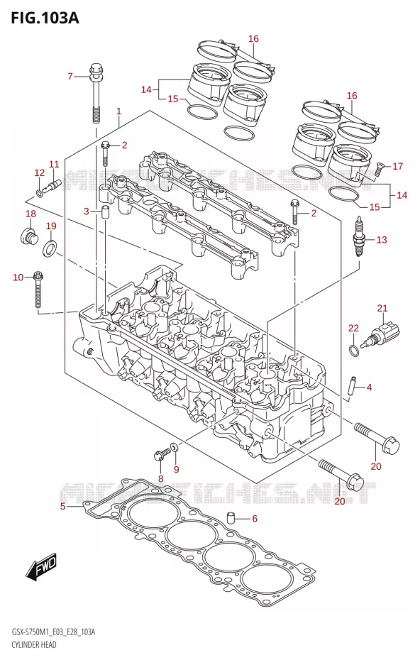 CULASSE Suzuki MOTO 750 GSX-S 2021  GSX-S750 / GSX-S750Z /​ GSX-S750A / ​GSX-S750ZA (E03 E28 )