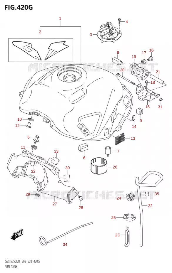 RESERVOIR ESS (GSX-S750Z,GSX-S750ZA:E33) Suzuki MOTO 750 GSX-S 2021  GSX-S750 / GSX-S750Z /​ GSX-S750A / ​GSX-S750ZA (E03 E28 )