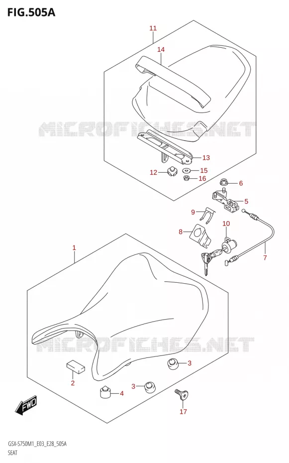 SELLE Suzuki MOTO 750 GSX-S 2021  GSX-S750 / GSX-S750Z /​ GSX-S750A / ​GSX-S750ZA (E03 E28 )