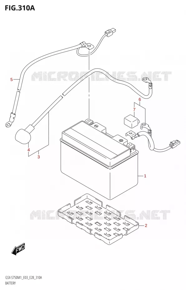 BATTERIE Suzuki MOTO 750 GSX-S 2021  GSX-S750 / GSX-S750Z /​ GSX-S750A / ​GSX-S750ZA (E03 E28 )