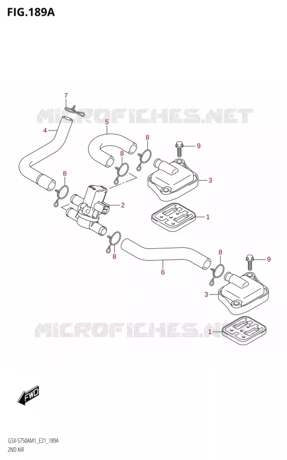 SYSTEME RECYCLAGE GAZ ECHAPPEMENT Suzuki MOTO 750 GSX-S 2021  GSX-S750A /​GSX-S750ZA M1 (E21)