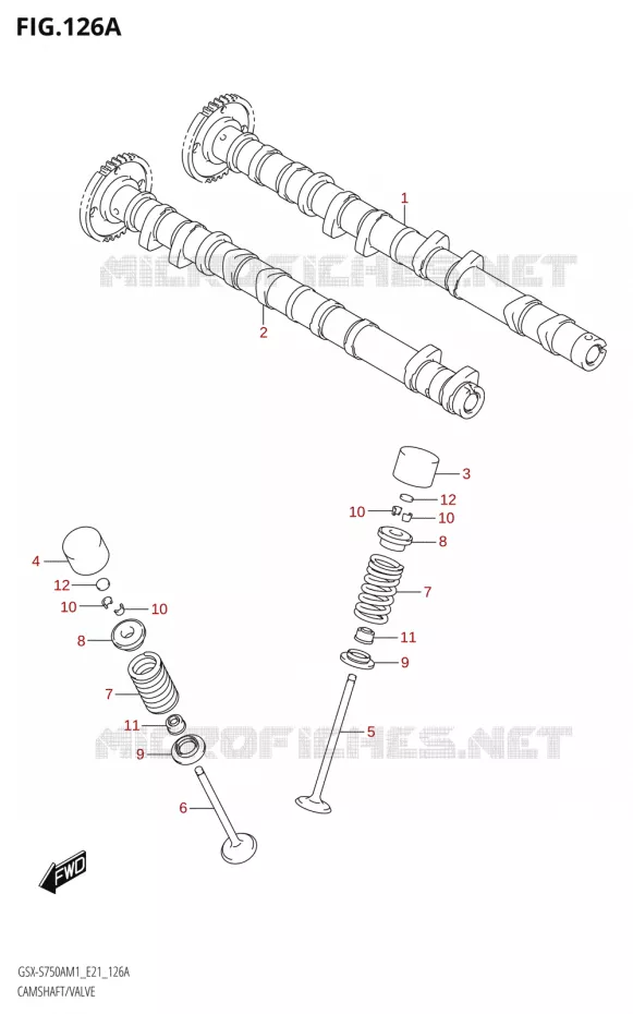 ARBRE A CAMES - SOUPAPES Suzuki MOTO 750 GSX-S 2021  GSX-S750A /​GSX-S750ZA M1 (E21)