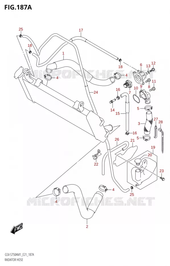 DURITE DE RADIATEUR Suzuki MOTO 750 GSX-S 2021  GSX-S750A /​GSX-S750ZA M1 (E21)