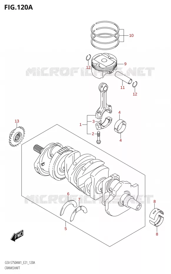 VILEBREQUIN Suzuki MOTO 750 GSX-S 2021  GSX-S750A /​GSX-S750ZA M1 (E21)