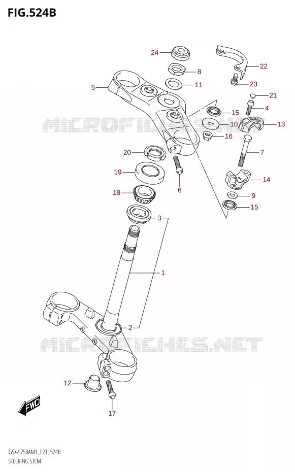 COLONNE DE DIRECTION (GSX-S750ZA,GSX-S750UQZ,GSX-S750WQZ) Suzuki MOTO 750 GSX-S 2021  GSX-S750UQ / ​GSX-S750UQZ M1 (E21)