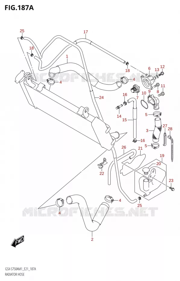 DURITE DE RADIATEUR Suzuki MOTO 750 GSX-S 2021  GSX-S750UQ / ​GSX-S750UQZ M1 (E21)