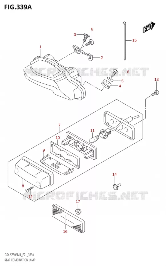 ENSEMBLE FEU ARRIERE Suzuki MOTO 750 GSX-S 2021  GSX-S750UQ / ​GSX-S750UQZ M1 (E21)